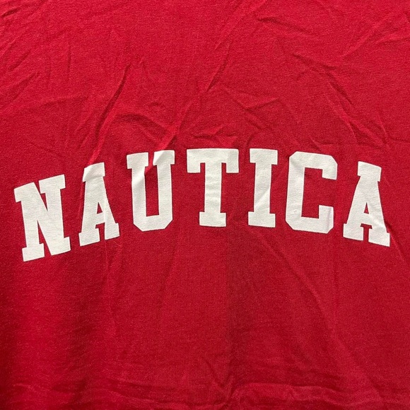 basic Nautica Chest spell out short sleeve crewneck casual BoHo Y2K T-shirt top - Picture 2 of 4